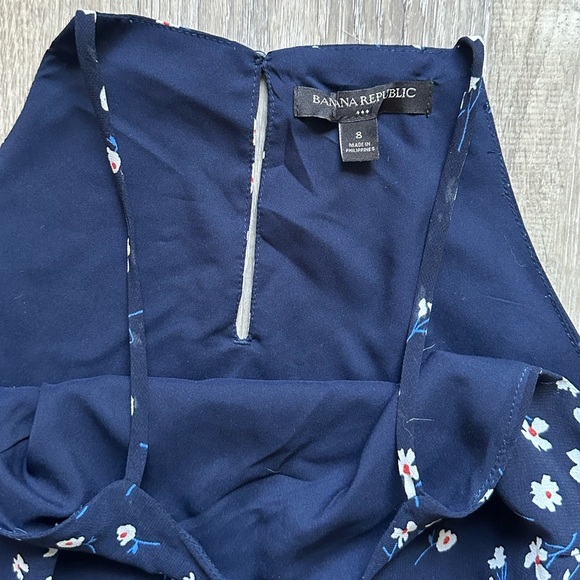 Banana Republic Floral Print Tiered Ruffle Dress Size 8 - Picture 4 of 5